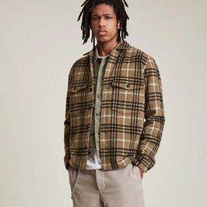 ALLSAINTS  Bertholdt Heavyweight Overshirt Jacket Dusty Olive Green Size Large